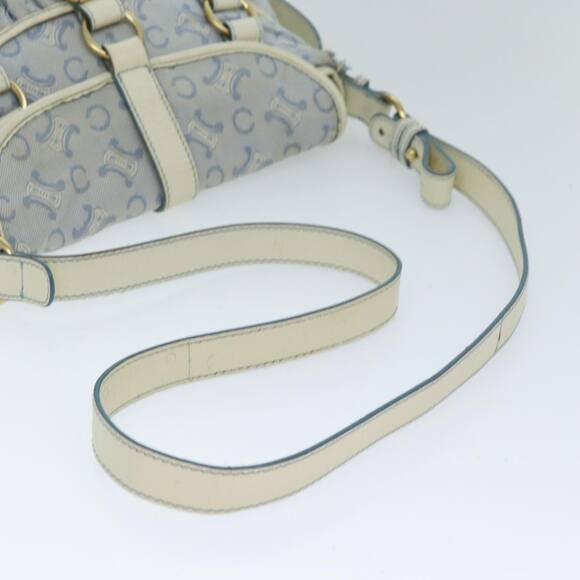 CELINE C Macadam Canvas Shoulder Bag Light Blue - Picture 8 of 16